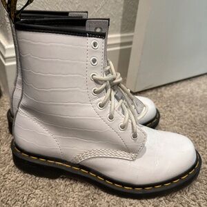 Dr. Martens Women's 1460 Patent Croc Emboss Leather Boots